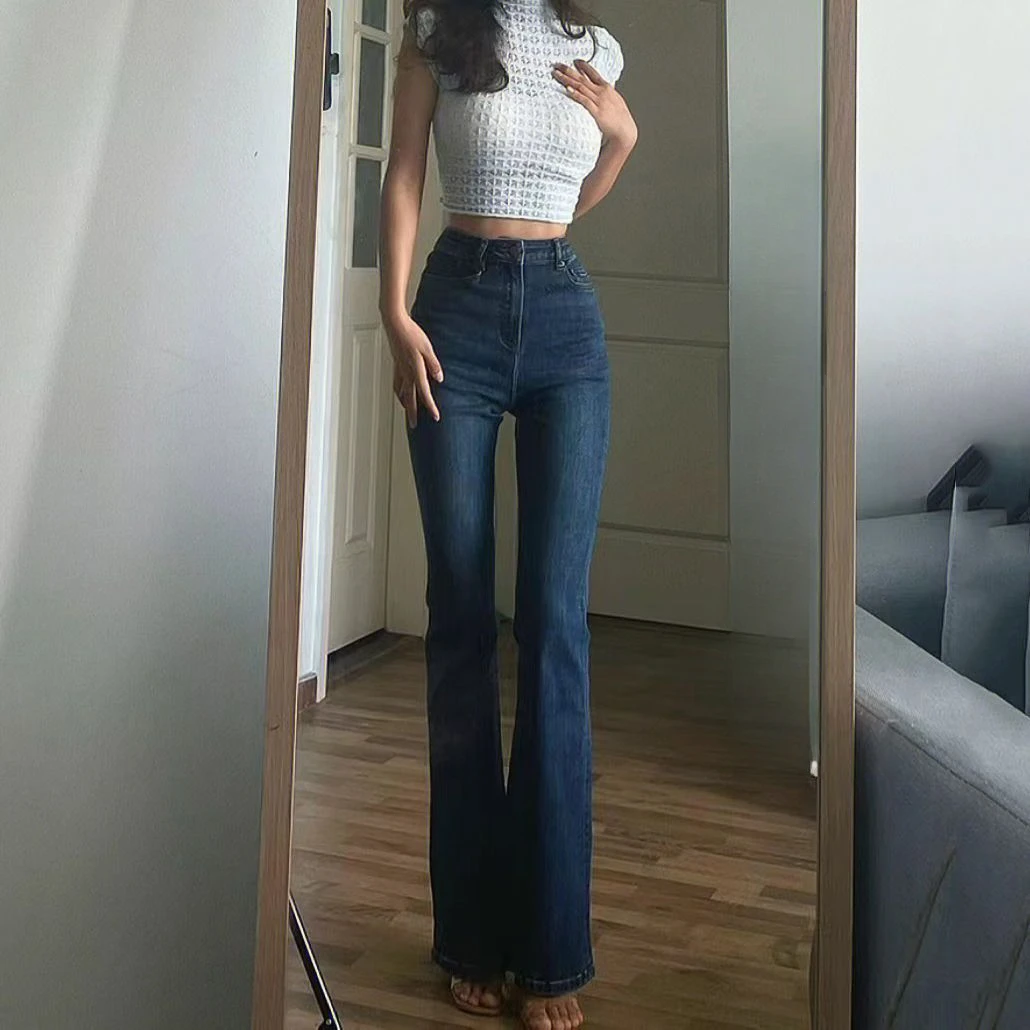 Брюки женские прямые в стиле ретро, с высокой талией