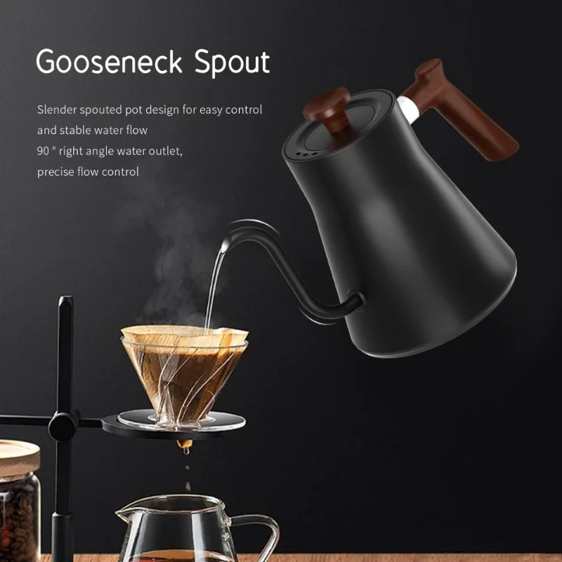 Hervidor eléctrico inteligente de temperatura constante de 1200W, cafetera hecha a mano, olla con cuello de cisne utilizada para preparar leche en polvo