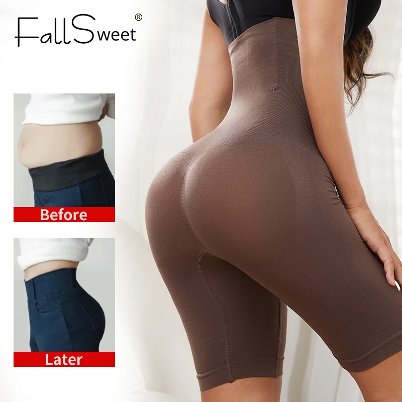 FallSweet-ropa moldeadora para mujer, pantalones cortos con Control de barriga, bragas moldeadoras de cuerpo de cintura alta, levantador de glúteos de talla grande, Body adelgazante XS-6XL