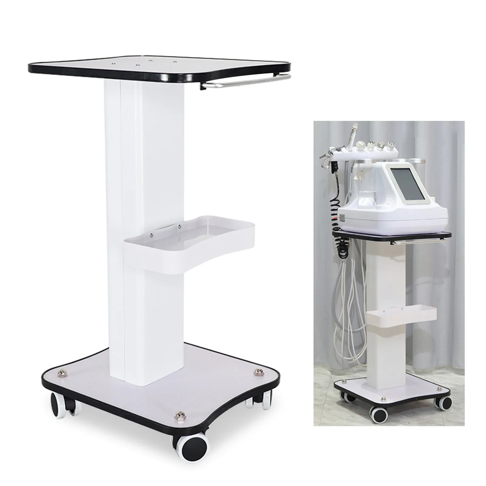 Carrello per strumenti di bellezza Carrello da tavolo per salone Carrello con rotelle Carrello per parrucchiere Tavolo multiuso Carico massimo 40 kg