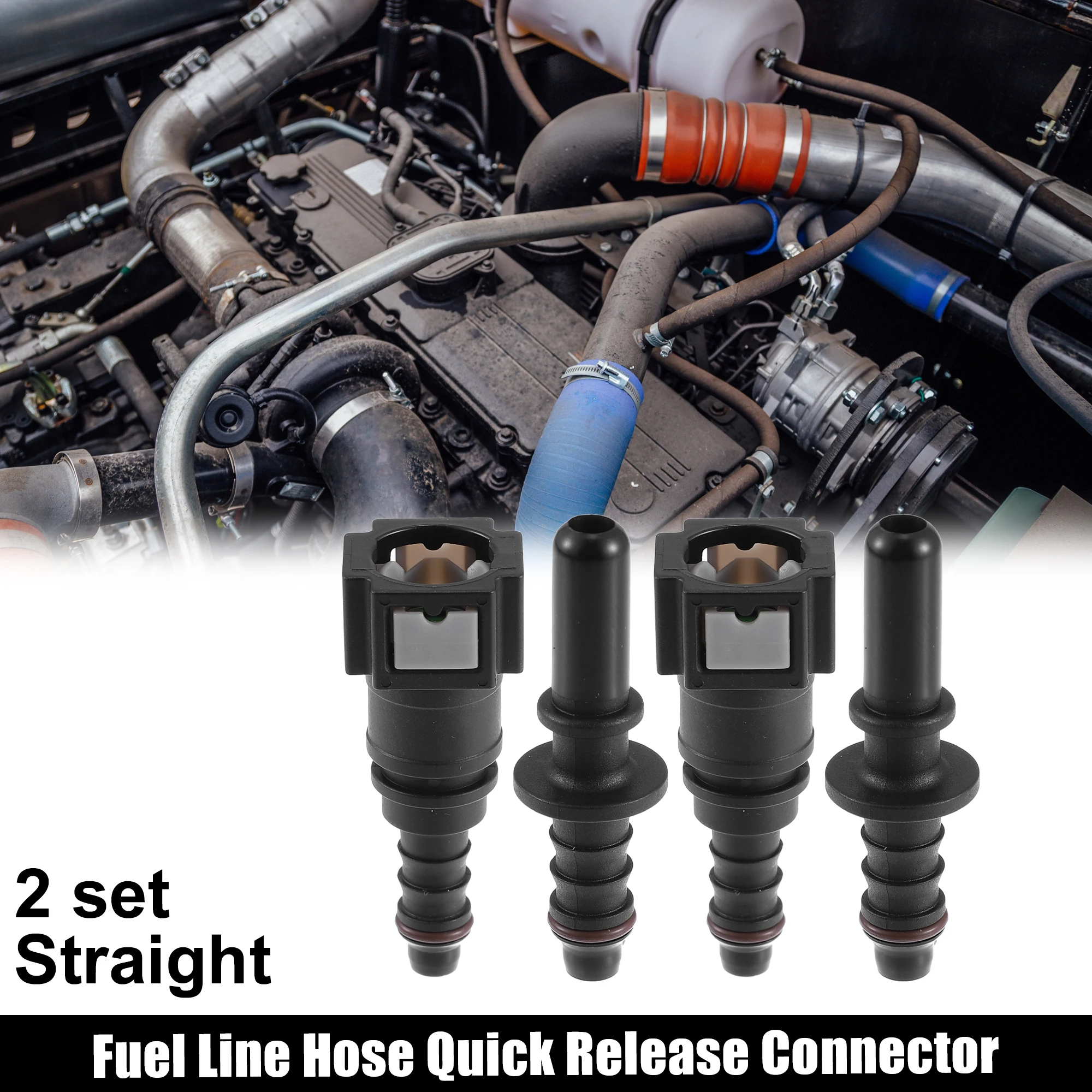 X Autohaux 4 Uds 6,3mm 7,89mm 8mm 10,5mm manguera de línea de combustible recta conector de liberación rápida manguera de desconexión acoplador de línea de manguera de combustible