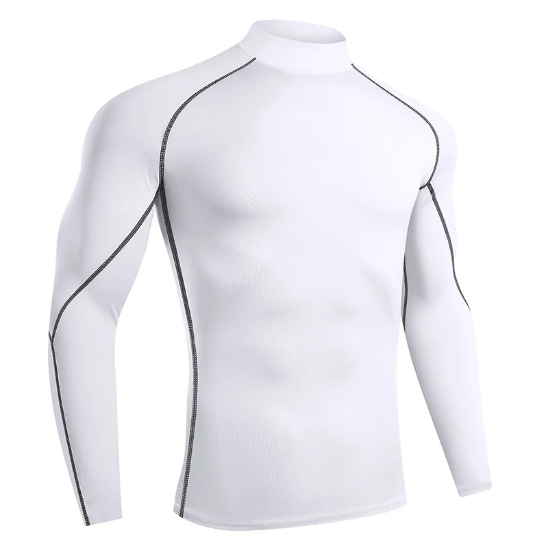 ผู้ชายวิ่ง T เสื้อด่วนแห้งเพาะกายเสื้อกีฬาแขนยาว TOP ฟิตเนสแน่น Rashguard GYM เสื้อยืดผู้ชาย