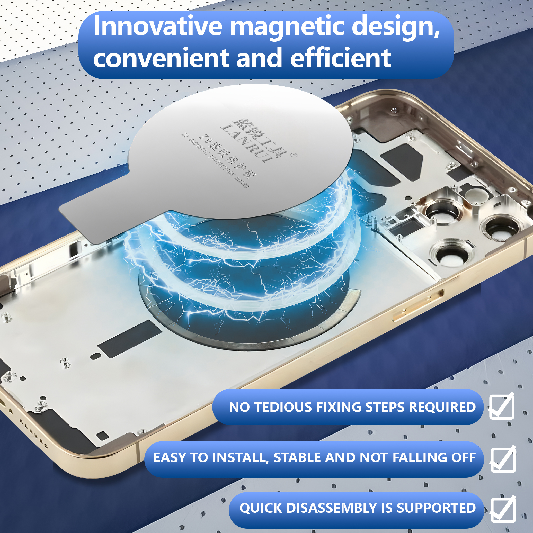 Lanrui z9/z9s Universelle magnetische Schutzplatte aus Glas für den Schutz der Serie IP11-17 für kabellose Lademagnete