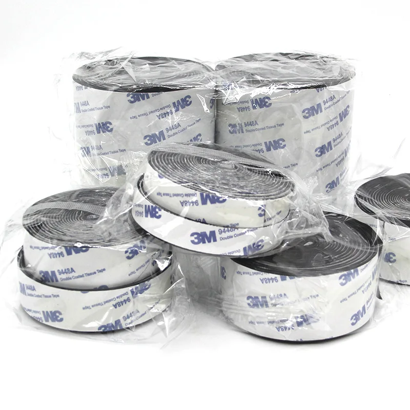 3M 9448A Black Double-Sided Self Adhesive 3m 16-38mm Strong Non-Trace High Temperature Resistant Hook and Loop Fastener Tape