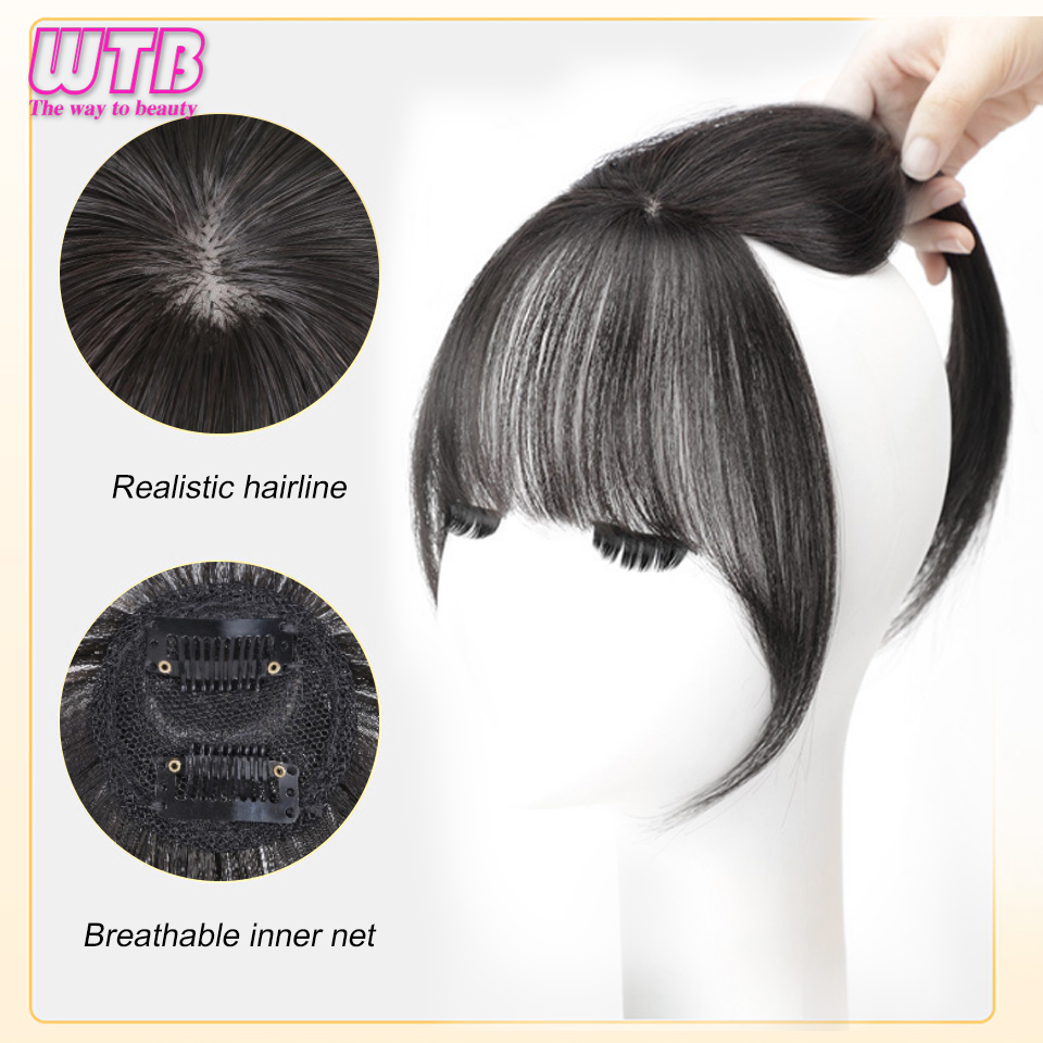 Wtb-female合成フリンジ、3Dフリンジ、自然ふわふわ、ヘッド交換、白の髪をカバー、偽の包帯
