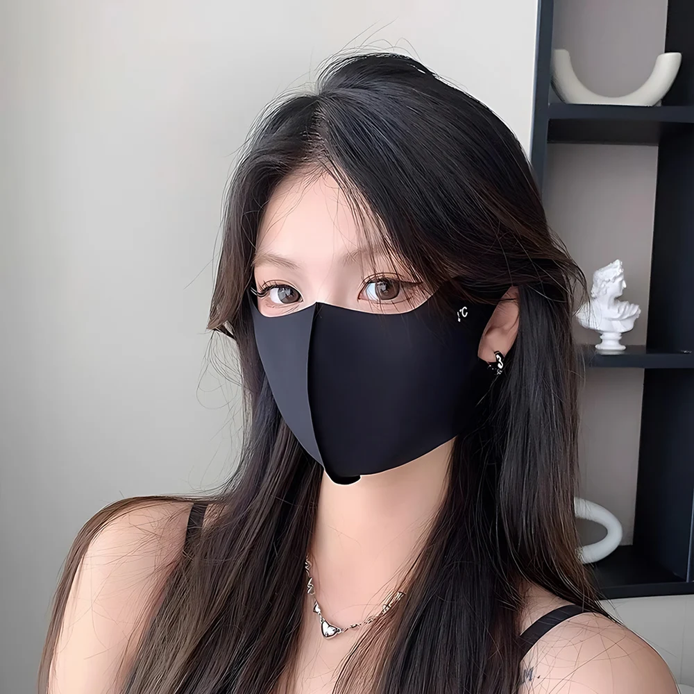 ฤดูร้อนหน้ากากป้องกันรังสียูวีผู้หญิง Cooling ICE Silk Breathable บางที่มองไม่เห็น Face COVER ครีมกันแดด Anti-UV แฟชั่นเกียร์กลางแจ้ง