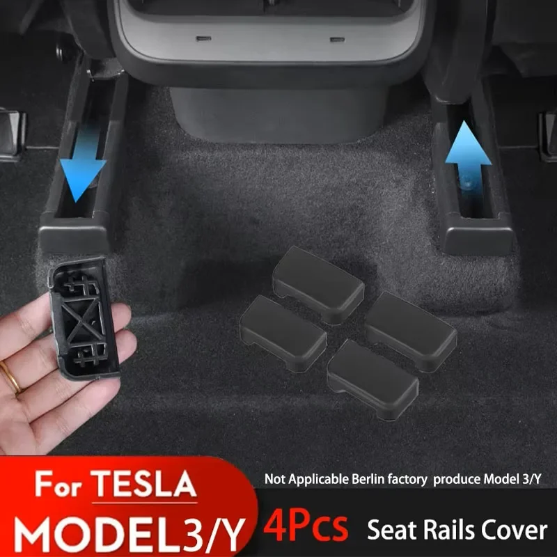 4 szt. Osłony szyn siedzeń do Tesla Model 3 Y Juniper 2025 Akcesoria Tylne Elementy Ochrona Przed Zadrapaniem Siedzenia Tylnego Anty-kick