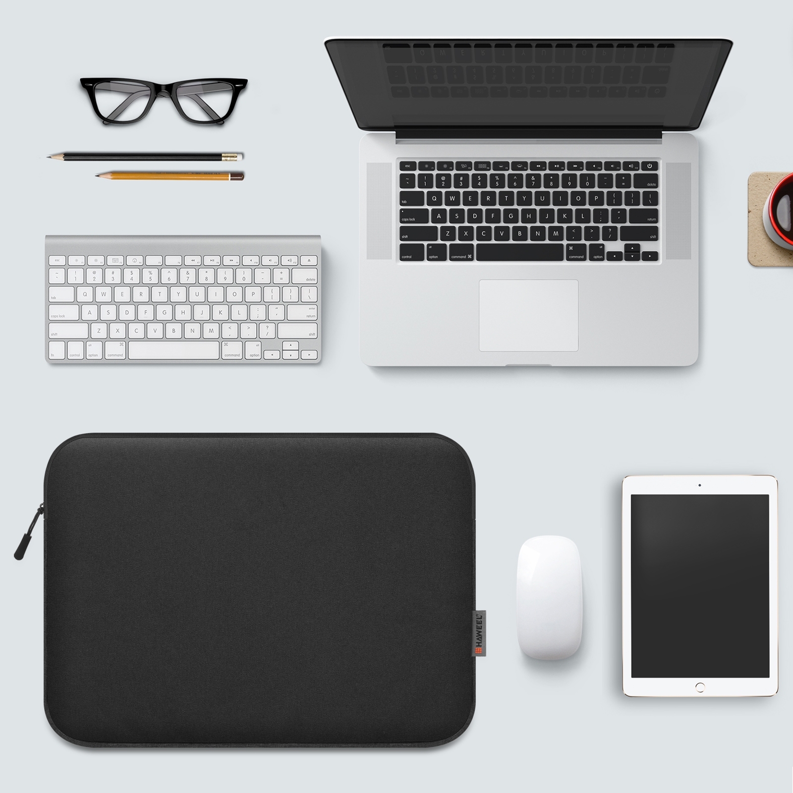 Haweel capa para laptop 11 13 15 16 polegadas para hp dell notebook bolsa de transporte macbook air pro 13.3 capa protetora