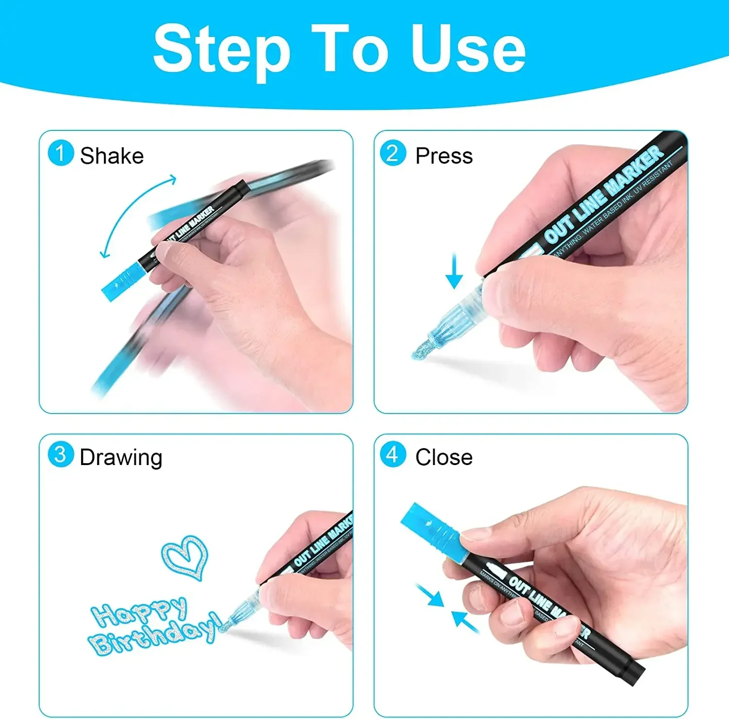36 สี Double Line Outline Art ปากกา MARKER ปากกา DIY Graffiti Outline MARKER ปากกาเน้นข้อความสมุดภาพไดอารี่โปสเตอร์การ์ด