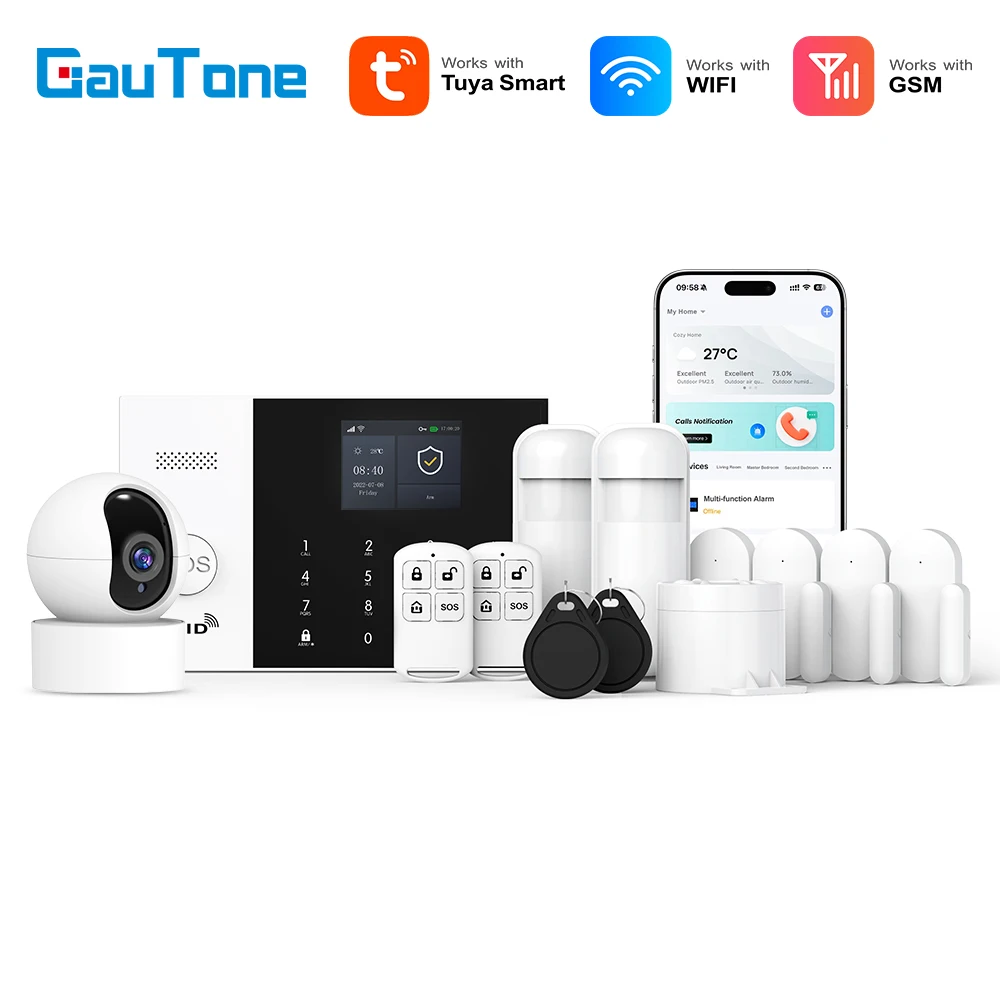 WIFI GSM Alarm System Tuya Smart Leben APP Home Smart Sicherheit Schutz Drahtlose Sicherheit Alarm Haus System mit ALexa