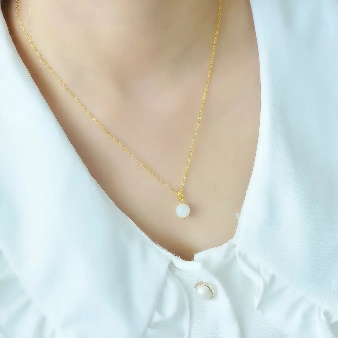女性用スターリングシルバーとパールのネックレス,ペンダント,チェーン,ネックレス,チョーカー,925スターリングシルバー,tian jade