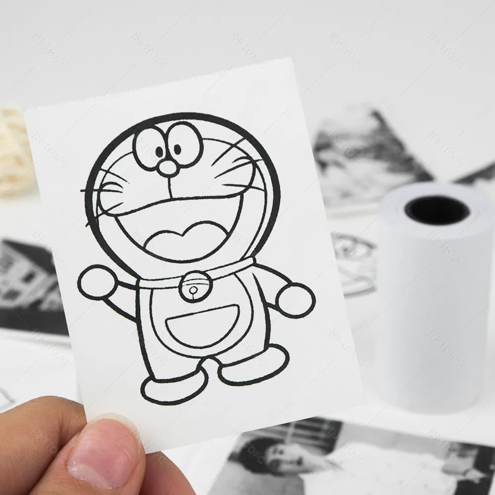 Recharge d'appareil Photo instantané pour enfants, 12 rouleaux de papier d'impression, 5 rouleaux d'impression thermique sans noyau pour imprimante Photo de reçus Mobile Portable de 57mm