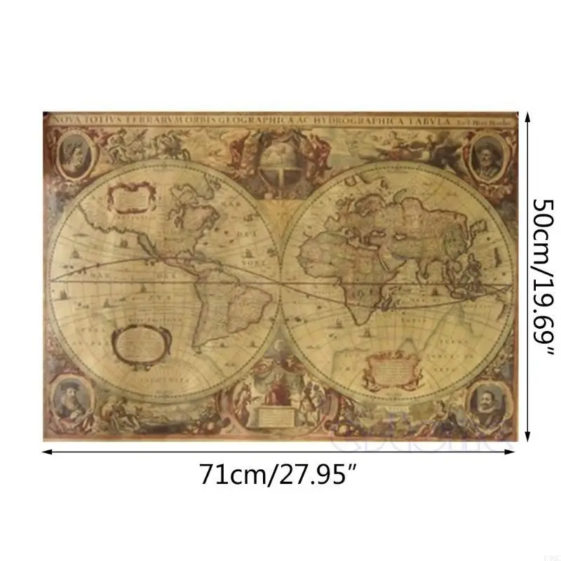 71x50 retrò vecchio Map Matte Matte Brown Poster decorazioni per casa D5QC