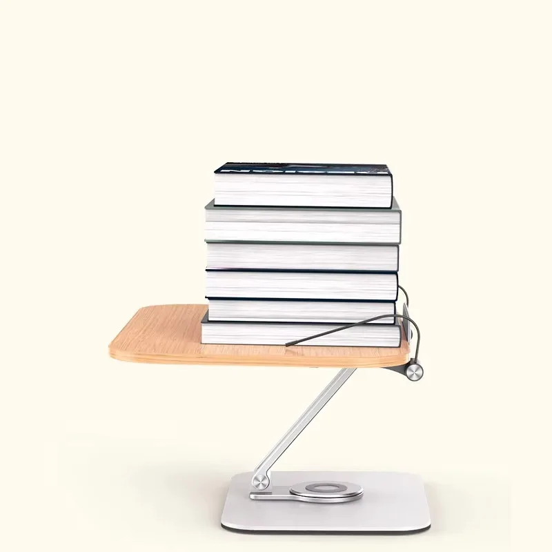 ที่วางหนังสือตั้งโต๊ะสําหรับอ่านหนังสือ 360 °   แผงไม้ฐานหมุนและคลิปหน้าพับได้และมุมสําหรับผู้ถือหนังสืออ่านหนังสือ