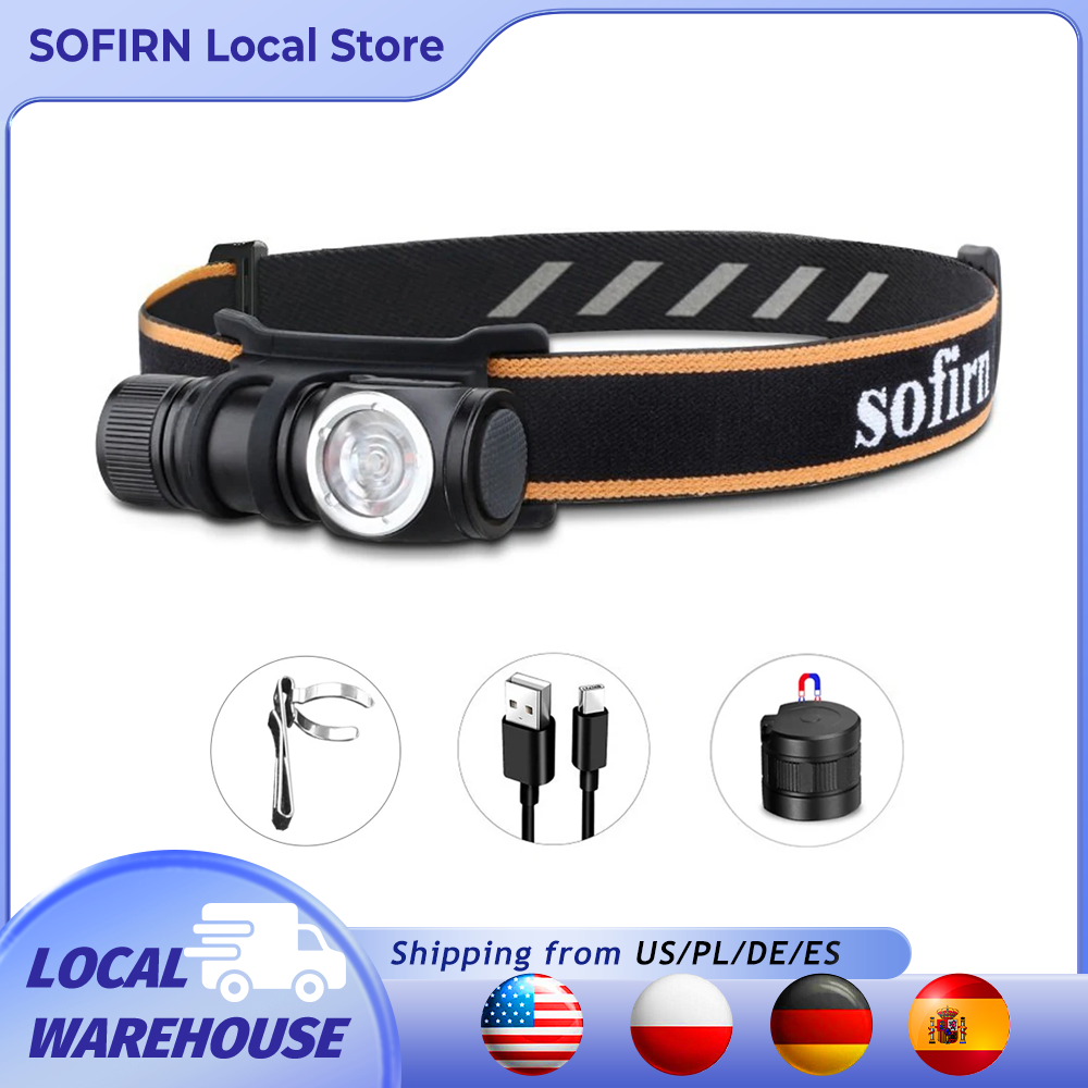 Sofirn HS10 USB C Rechargeable Mini 16340 Headlamp 1100lm LH351D 90CRI Angle Flashlight TIR Optics with Magnet Tail 2 Groups