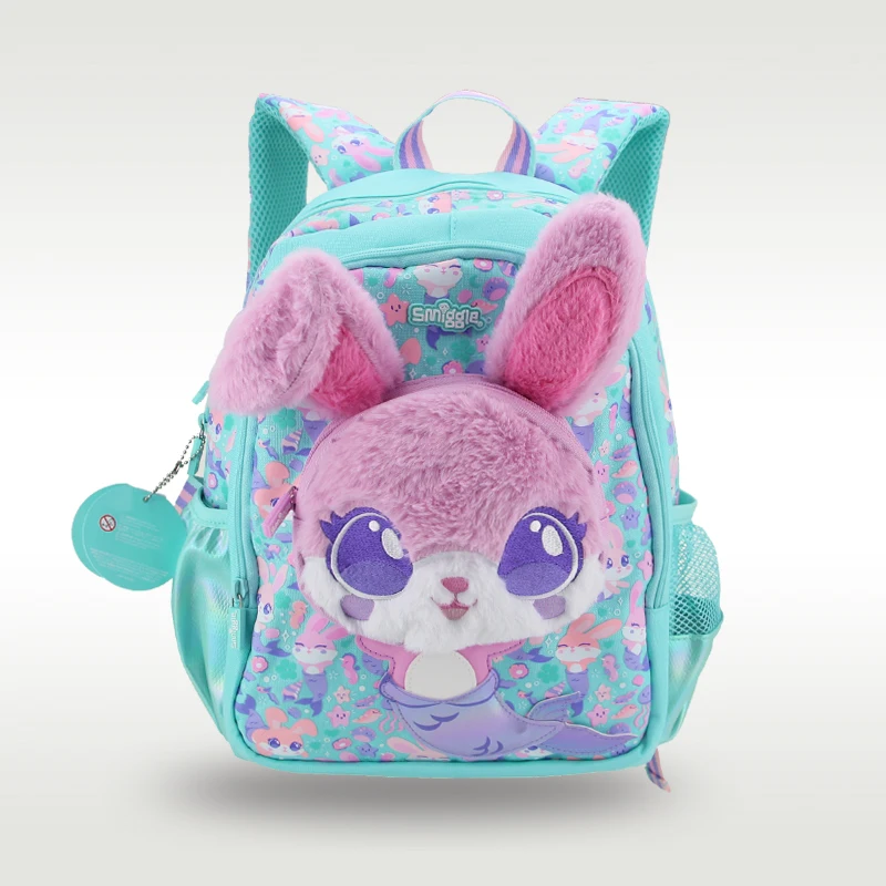 Australia smiggle original children's schoolbag girls backpack Mermaid Rabbit cool waterproof  kids 4-7 years old 14 inches