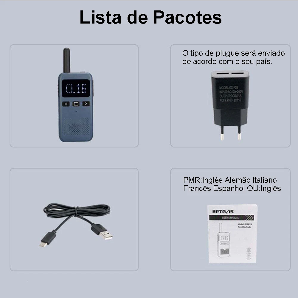 Retevis RB19 Walkie Talkie mini Radio Comunicador ht Profesional Rádio Portátil Walk Talk Portable Rádio de Comunicação Restaurante Hotel Learning Camping ao ar Livre