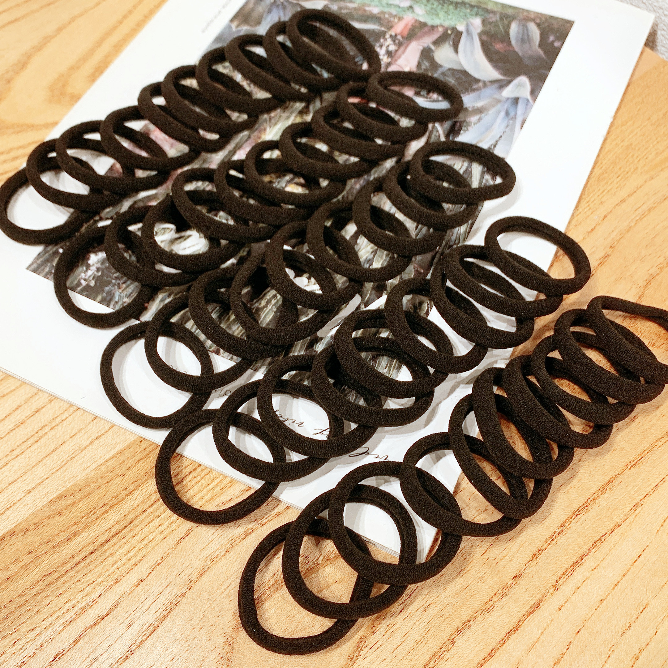 50/100 Stuks Zwarte Haarbanden Voor Vrouwen Meisjes Haarband Hoge Elastische Rubberen Band Haar Banden Paardenstaart Houder Scrunchies accessorie