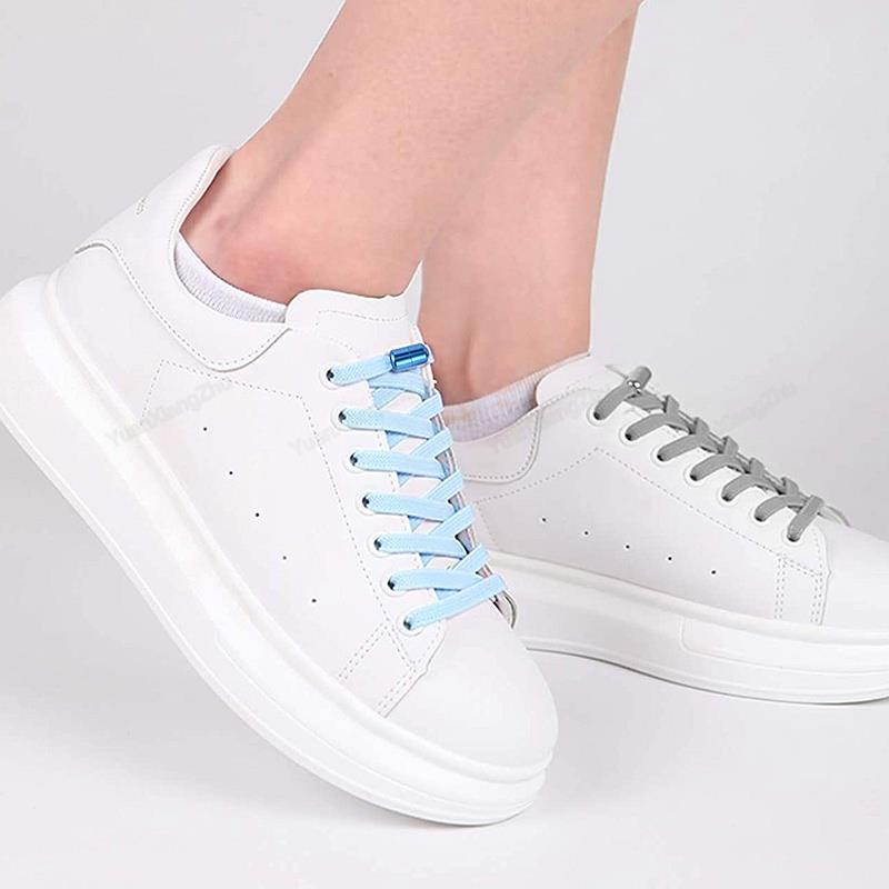 Lacets de chaussures multicolores sans cravate, baskets élastiques pour enfants, adultes et personnes âgées, lacets de course athlétiques à élasticité rapide