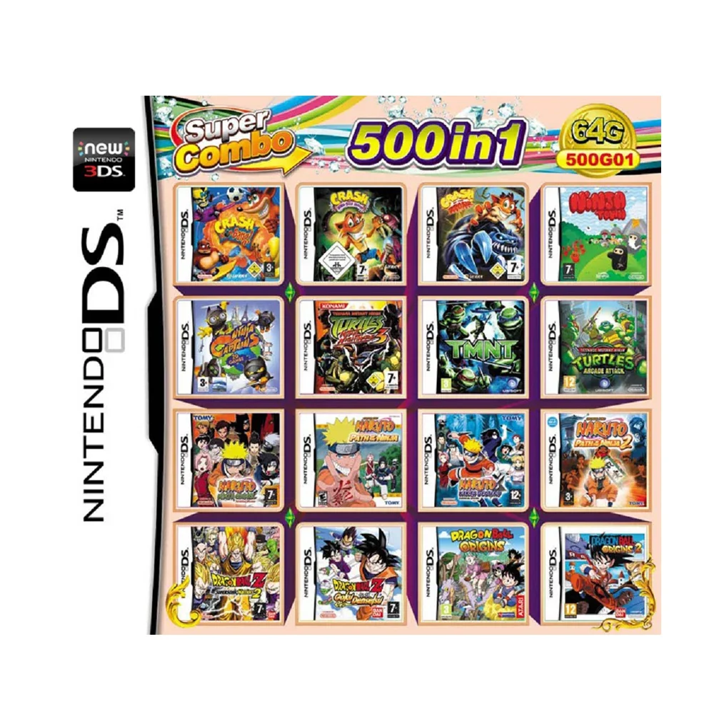 Cartão de jogo Simplex 486/489/500/520/5208/510/482/468 In1 Cartucho de videogame para NDS NDSL NDSi 3DS 2DS