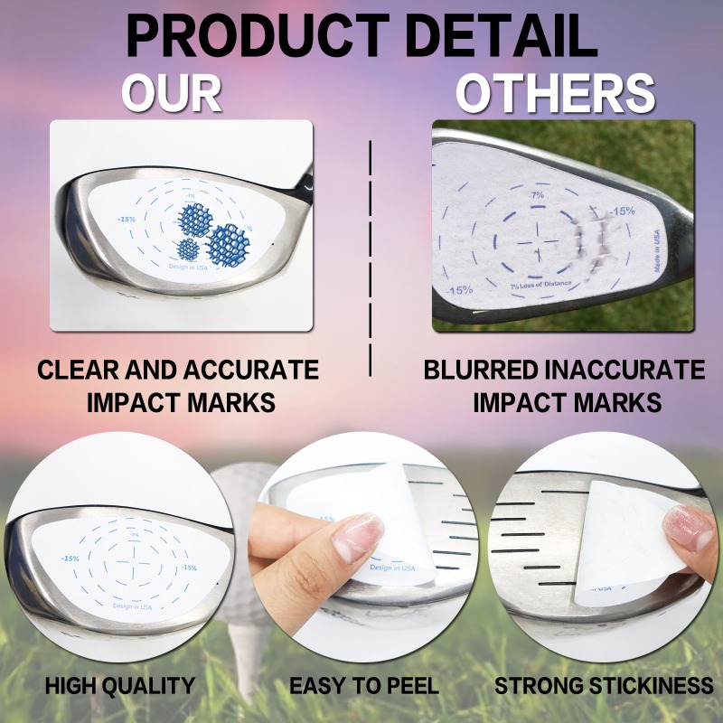 200 Cái/Cuộn Golf Va Đập Dán Miếng Dán Quá Khổ Gỗ Nhãn Lăn Bóng Đánh Đầu Ghi Hình Cho Nam Nữ Thực Hành