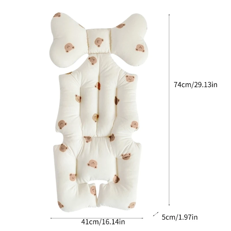 Cartoon Print Baby Stroller Cushion Comfortable Infant Car Pad Soft Toddlers Cart Mat for Dinning Chairs Pushchairs