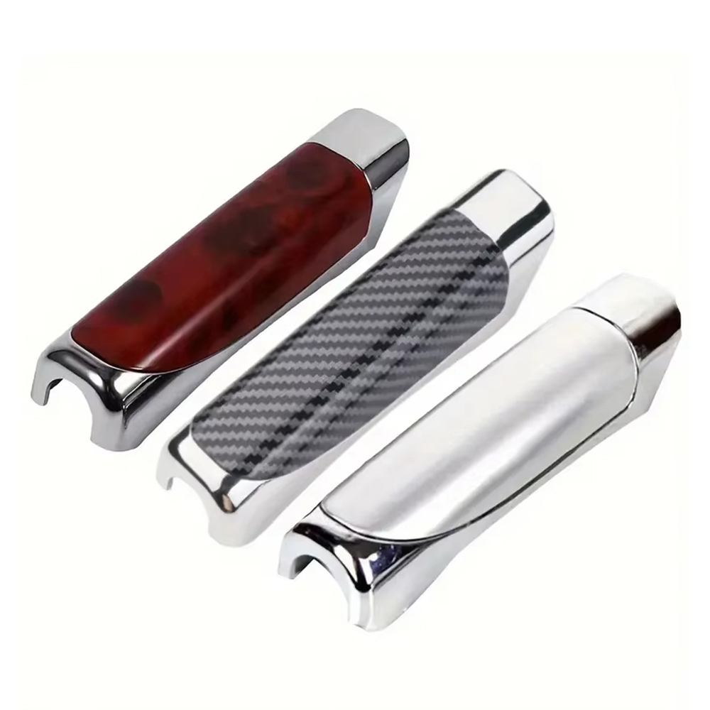 Universele auto handremhoes beschermhoes houten koolstofvezel decoratieve handremschelp ABS gladde interieuraccessoires