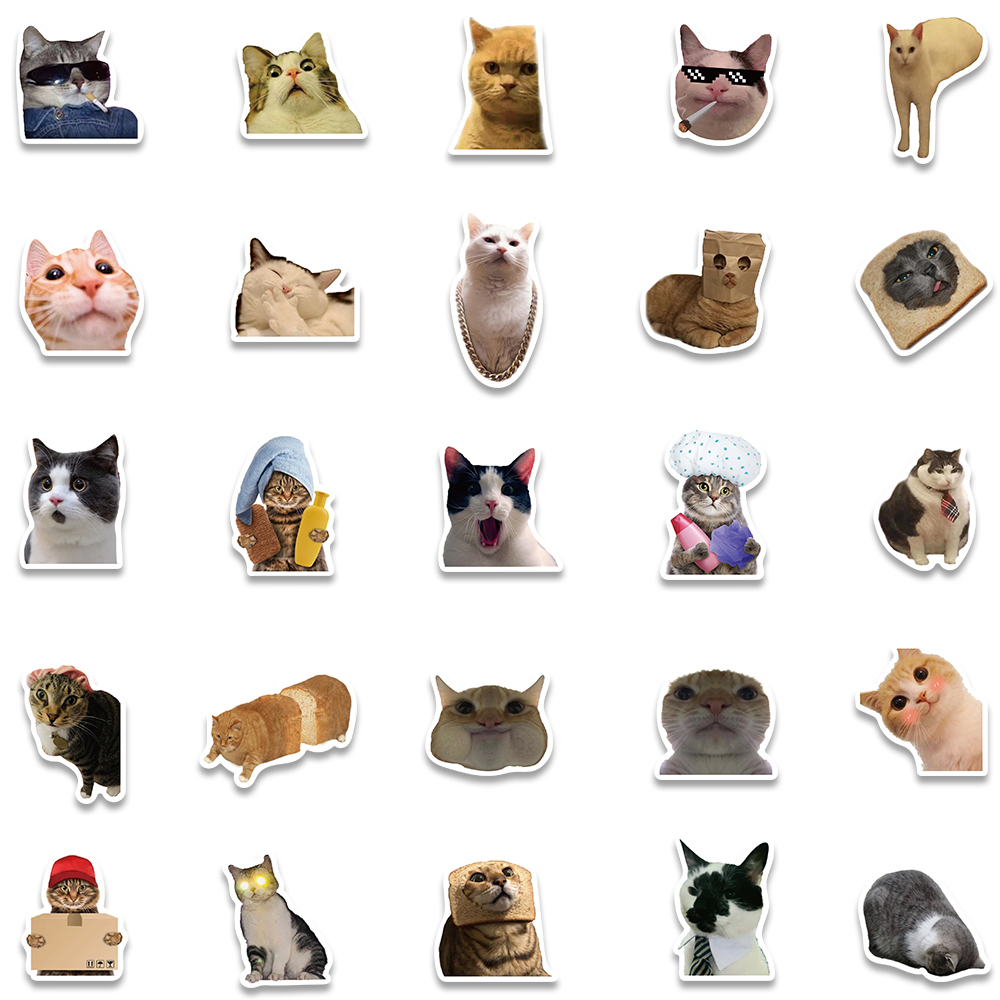 10/30/50/100 個かわいい犬猫ミームおかしい動物ステッカー美的デカールノートブック車オートバイラップトップ子供漫画ステッカーおもちゃ