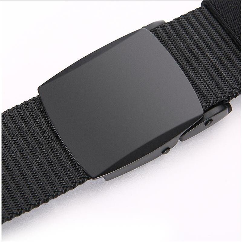 Cinturón de lona para hombre, hebilla automática de Metal para exteriores, de nailon negro, informal, combina con todo, de lujo, venta al por mayor, novedad de 2022