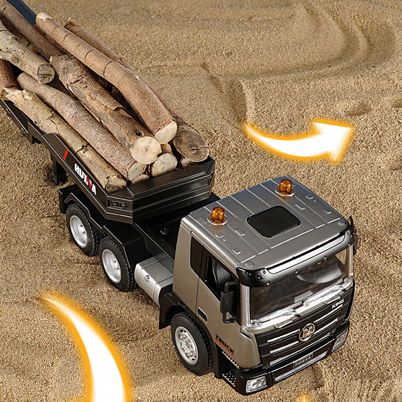 1:24 Huina RC Flachwagen Modell 9 Kanäle Legierung Ingenieur Fahrzeug 2,4G Fernbedienung Auto Funkgesteuerte Anhänger Weihnachtsgeschenke