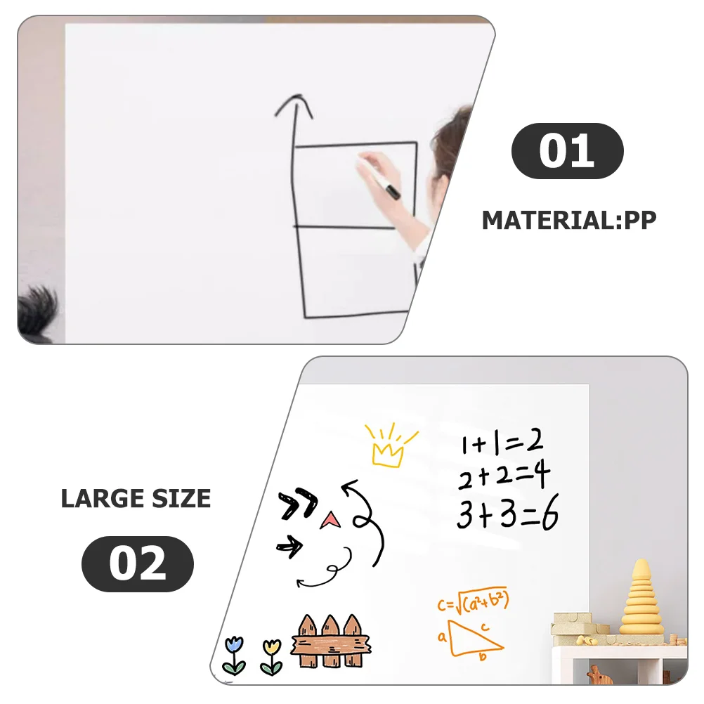 Portable Large Size Self Adhesive Whiteboard Dry Erase Board Removable Wall Marker Board Presentation Supplies Whiteboard