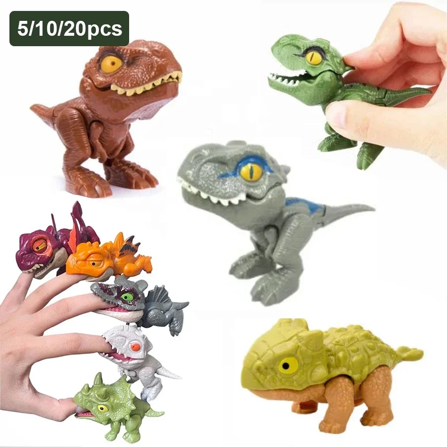 5/10 pçs dinossauros mordendo os dedos articulações móveis tamanho simulação dinossauro modelo brinquedos crianças brinquedos educativos crianças natal