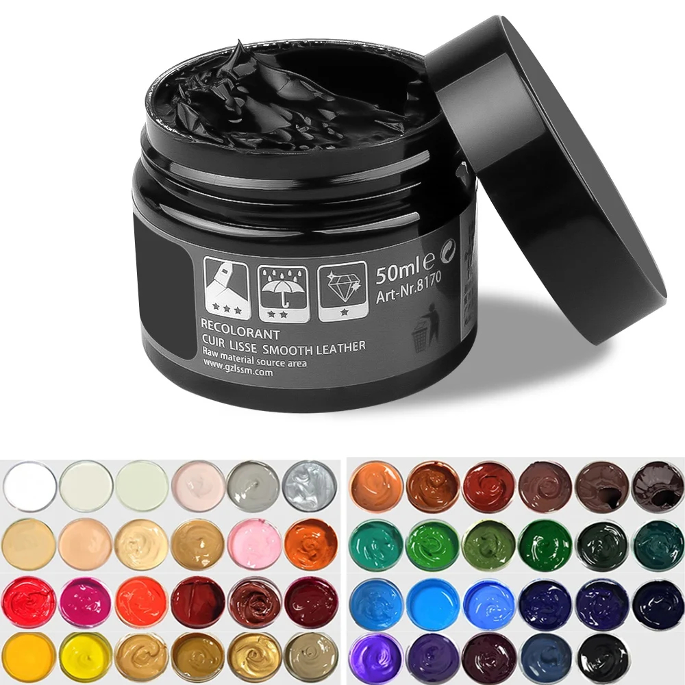 Kit di riparazione in pelle per auto Balsamo liquido per ricolorimento della pelle Nessun strumento di riparazione del calore Fori per sedili auto Graffi Crepe Rips set di restauro scarpe