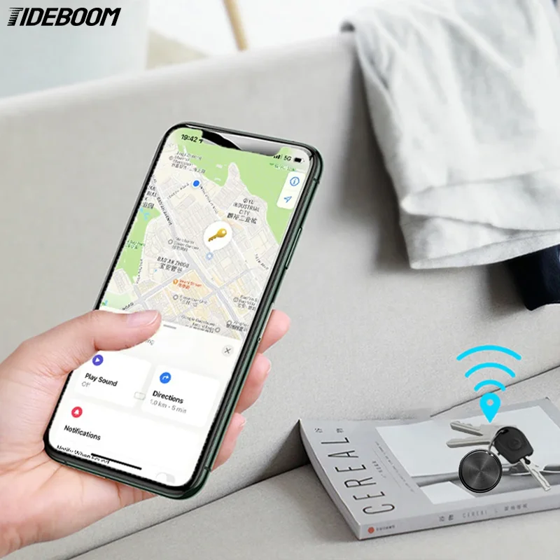Автомобильный мини-GPS-трекер Bluetooth для Android, поиск сумок для ключей с приложением Google Find My Device, поиск ключей для локатора домашних животных