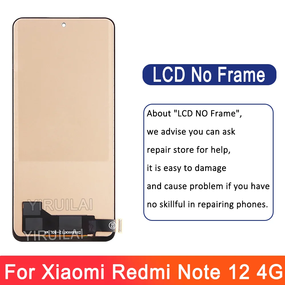 Tft para xiaomi redmi note 12 4g 23021raaeg 22111317i display lcd tela de toque digitador assembléia para redmi note 12 4g lcd