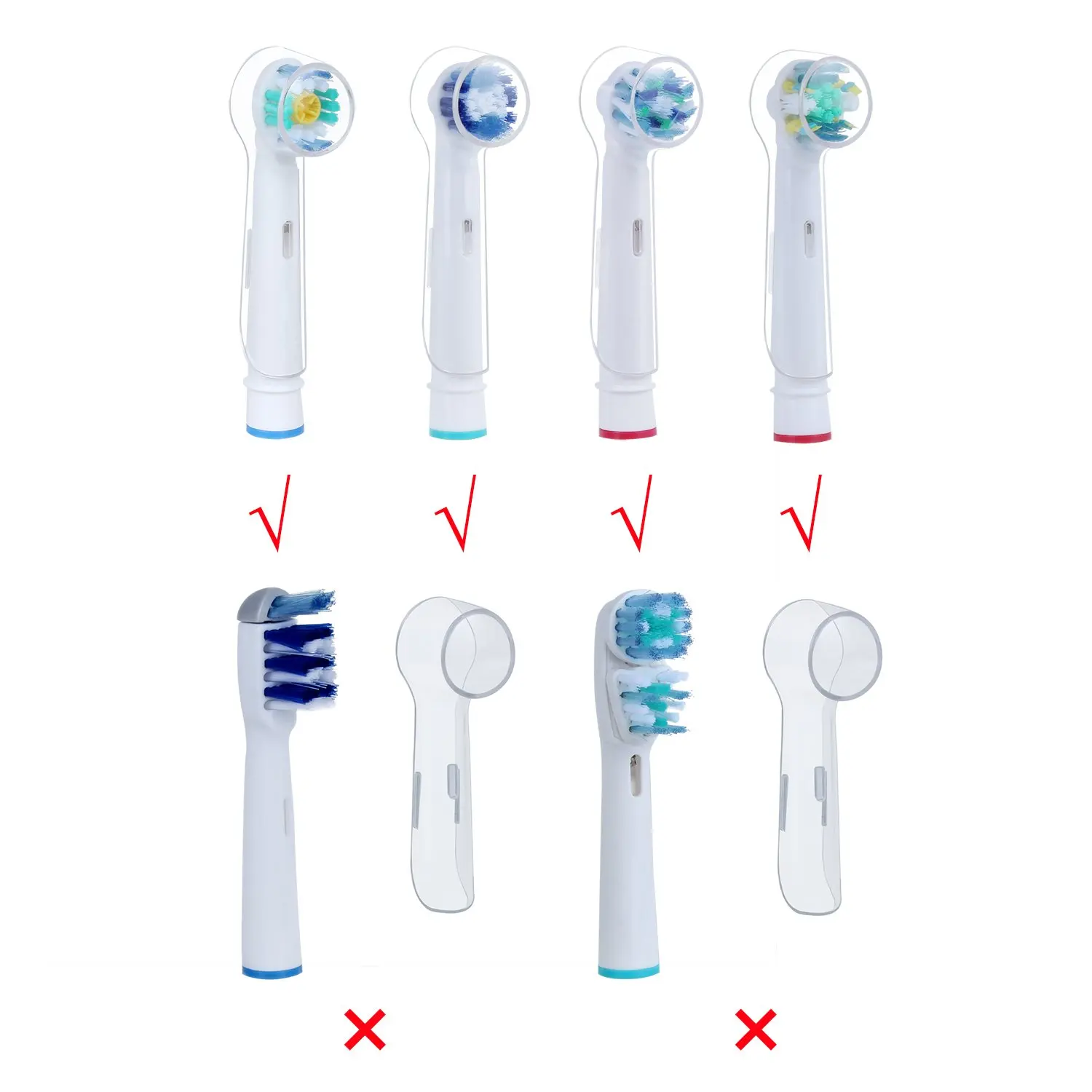 전기 칫솔 커버 브라운 구강 B 칫솔 헤드 보호 케이스 캡, 홈 캠핑 여행용 먼지 제거, 4 개