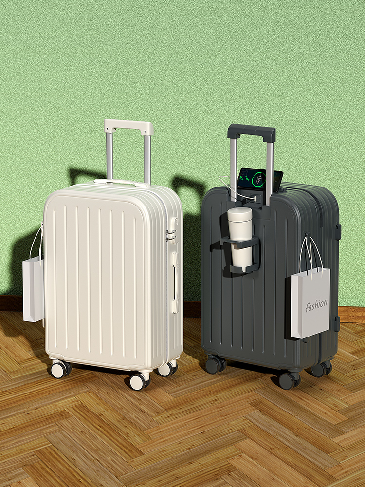 新鮮なスタイルの荷物スーツケースファッショナブルなトレンディなトラベルバッグ男性と女性のための 4 ウェイ回転ホイールパスワードロック 24 インチ