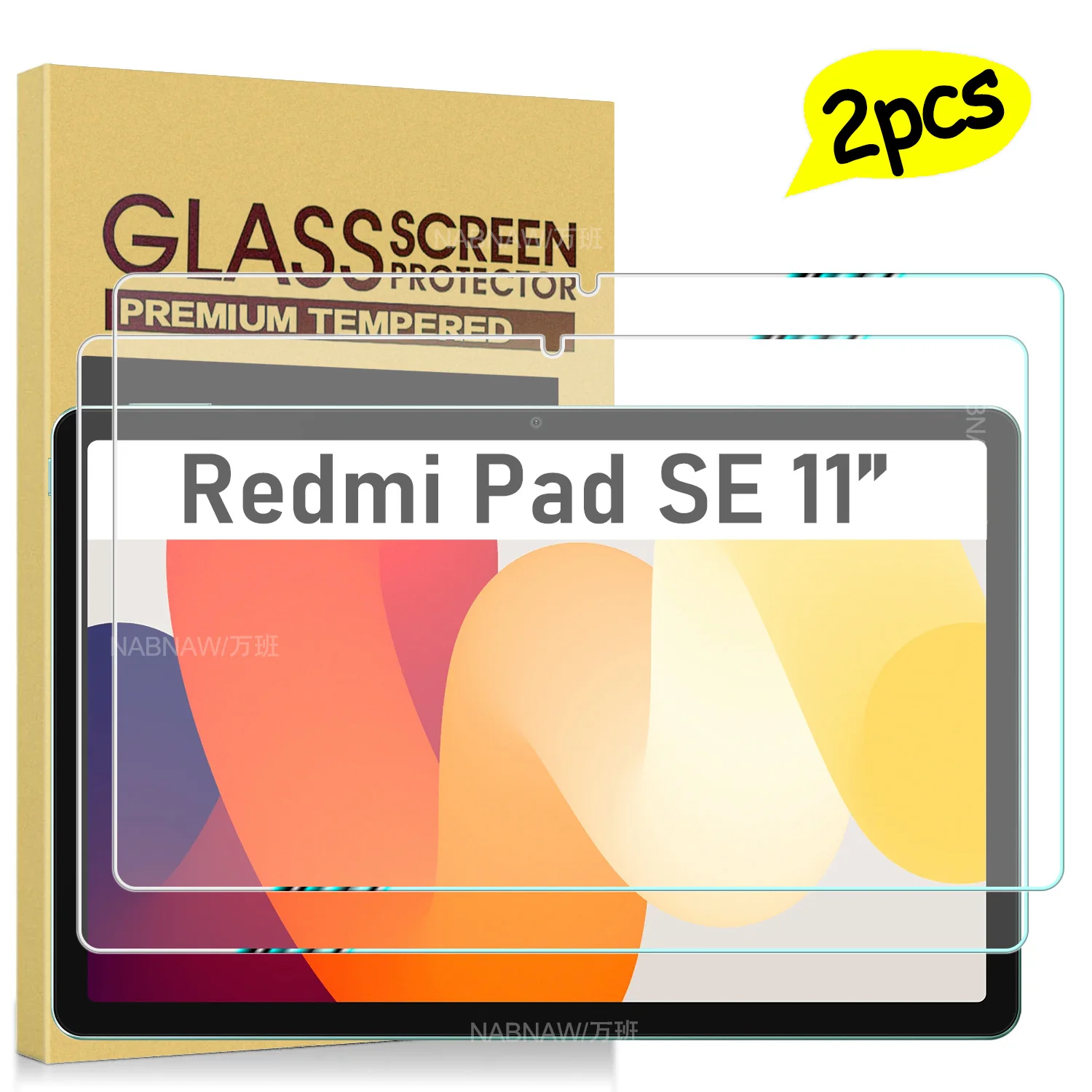 2 peças hd protetor de tela de vidro temperado à prova de riscos para xiaomi redmi pad se 11 polegadas 2023 tablet película protetora