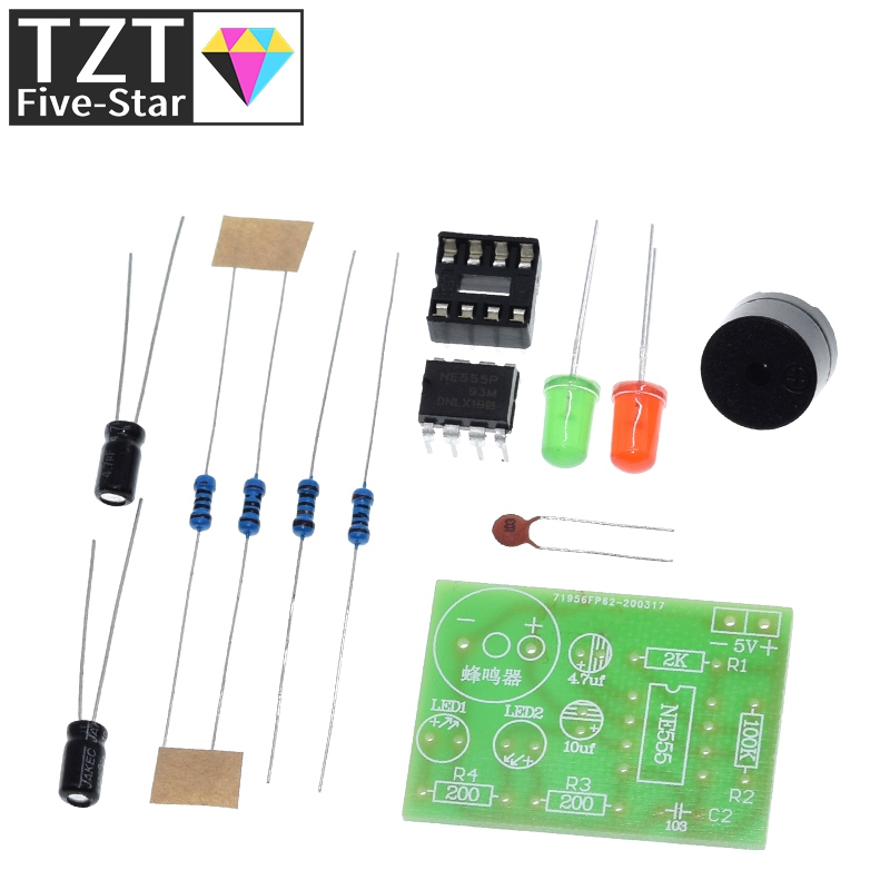 1/3PCS NE555 Multivibrator Kit NE555P Steady-state Circuit Dual Flash LAMP DIY KIT
