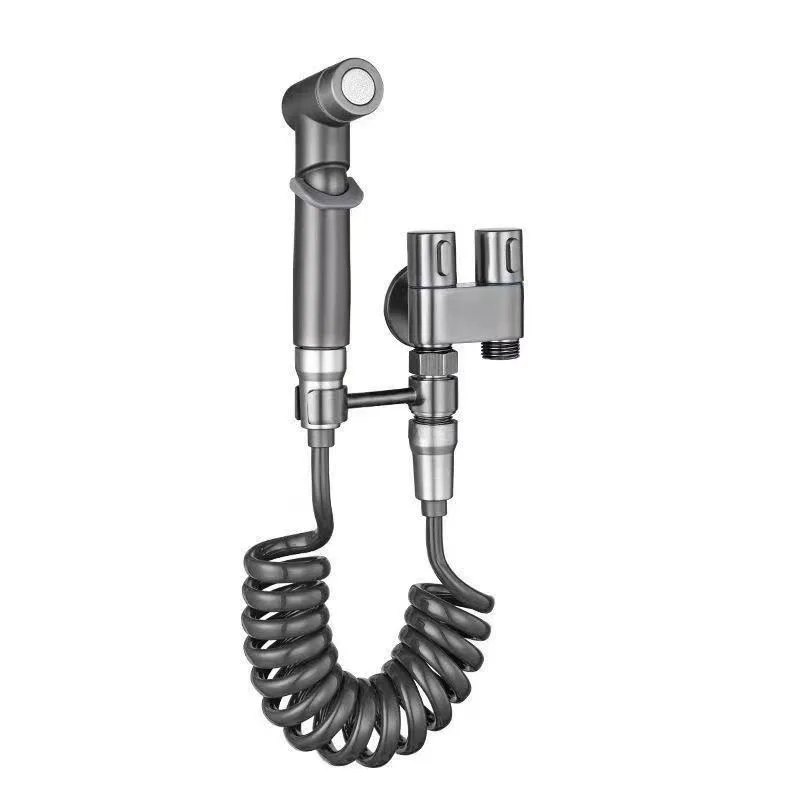 Hygienische Dusche, WC, Bidet-Sprühgerät, Duschkopf, Doppelauslass, Eckventil, Wandmontage, Doppelauslass, Bidet-WC-Zubehör