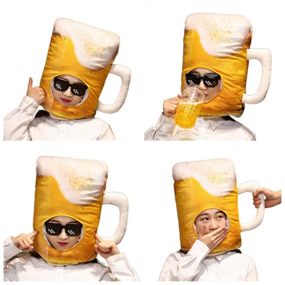Creative Plush ตลกหมวกเบียร์ Photo Props ความแปลกใหม่น่ารักหมวกเบียร์ Soft Plush หมวกเบียร์ของเล่น