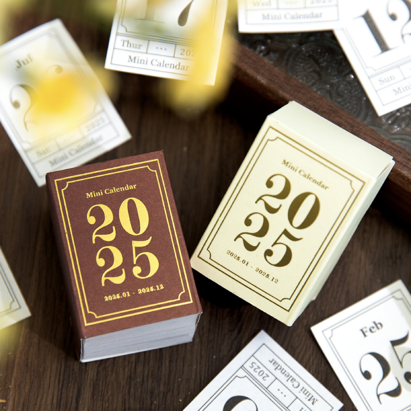 Yoofun-Mini calendario de escritorio de 365 días, calendario de mesa, planificador de notas, Material de decoración de colección de recortes, papeles, papelería de oficina