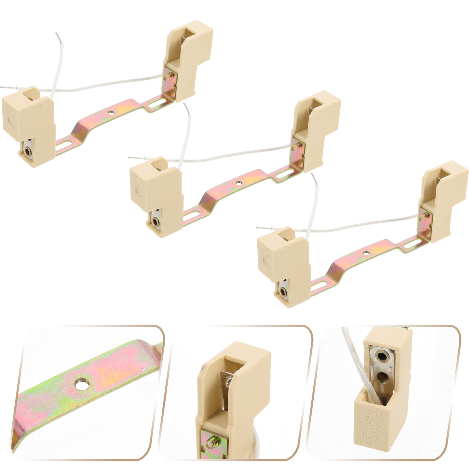Support de lampe en céramique 118MM, 3 pièces, douille à Double extrémité de remplacement, Base en fil tressé, prise d'ampoule, pièces de lampe