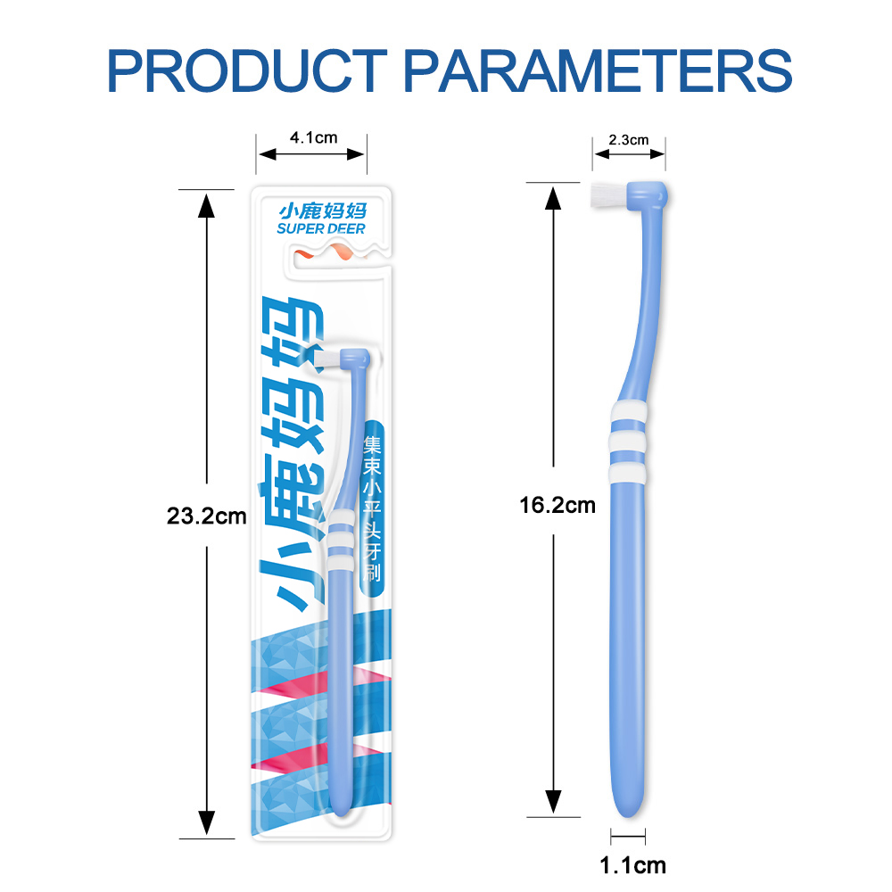 Fawnmum-Brosse à dents orthodontique, tête pointue et plate, ration des cheveux doux, nettoyage de l'écart des dents, fil dentaire, hygiène buccale, accolades dentaires, 1 pièce