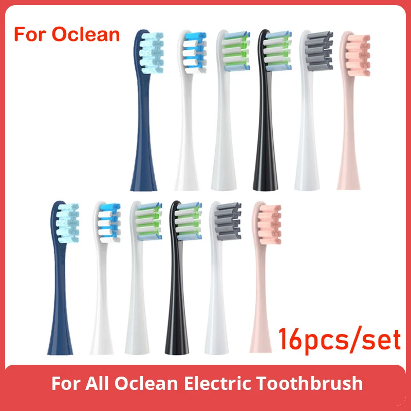 16 Chiếc Răng Đầu Bàn Chải Cho Tất Cả Oclean X/ X PRO/ Z1/ F1/1/Air 2 /SE Son Mềm Mại Bàn Chải Đánh Răng Điện Đầu Bàn Chải Thay Thế
