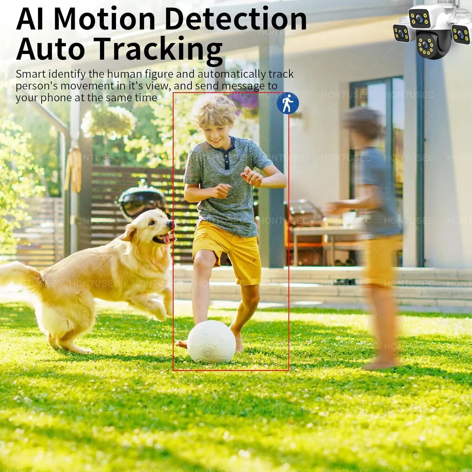 ANSVICAM 6K UHD Cámara IP WiFi para exteriores Lente triple de 12MP con detección humana AI y seguimiento automático para monitoreo de seguridad CCTV