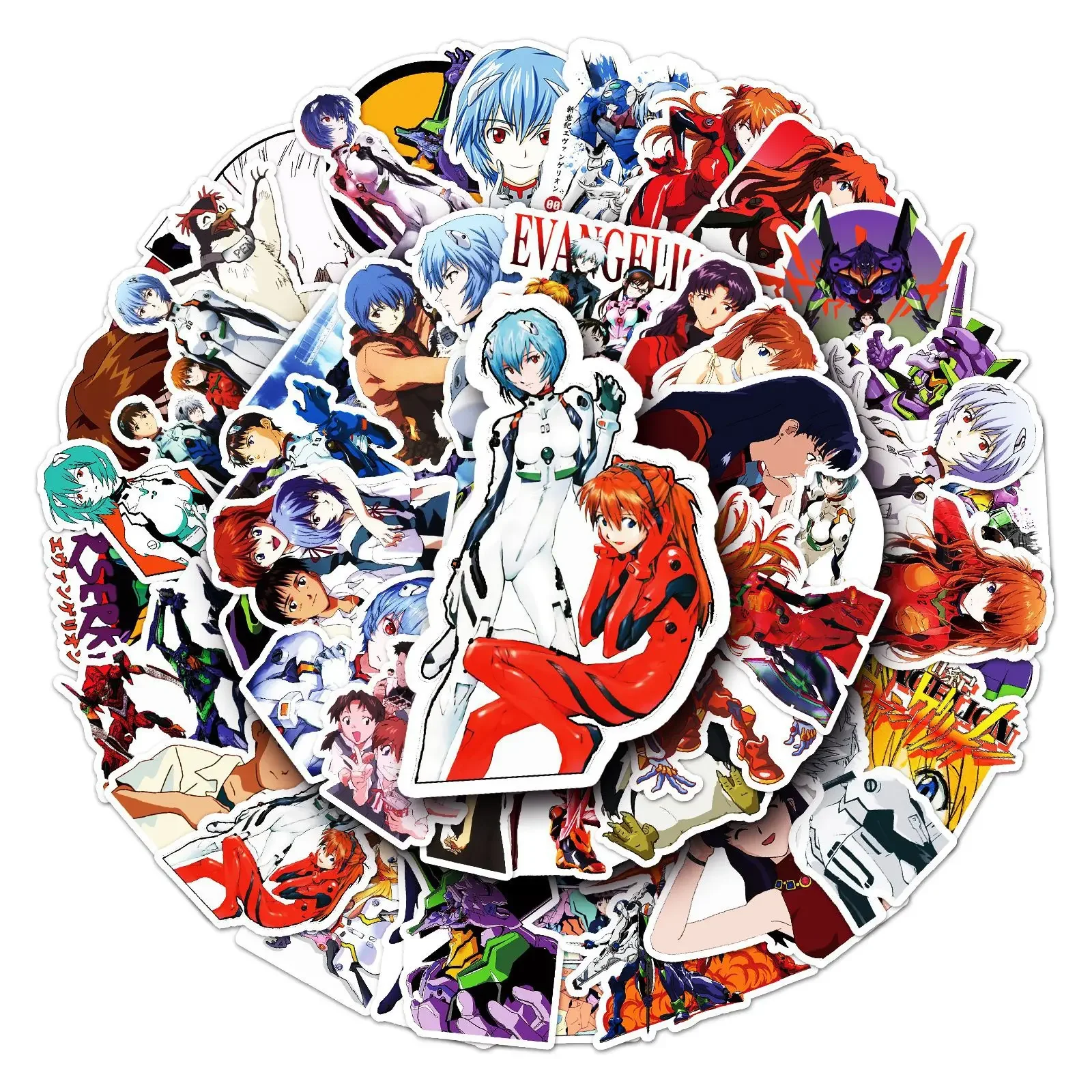 50 Uds dibujos animados Anime Evangelion Graffiti maleta Scooter ordenador tableta dibujos animados pegatina decorativa