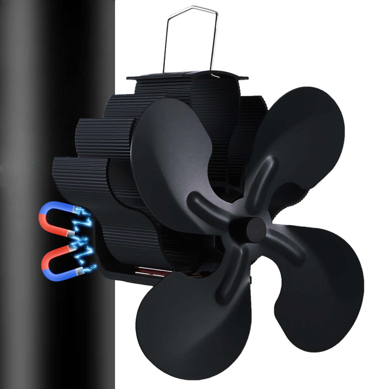 Ventilador magnético de fogão a lenha movido a calor para chaminés e tubos, circulação de calor eficiente, adequado para madeira/queimador de toras/lareira