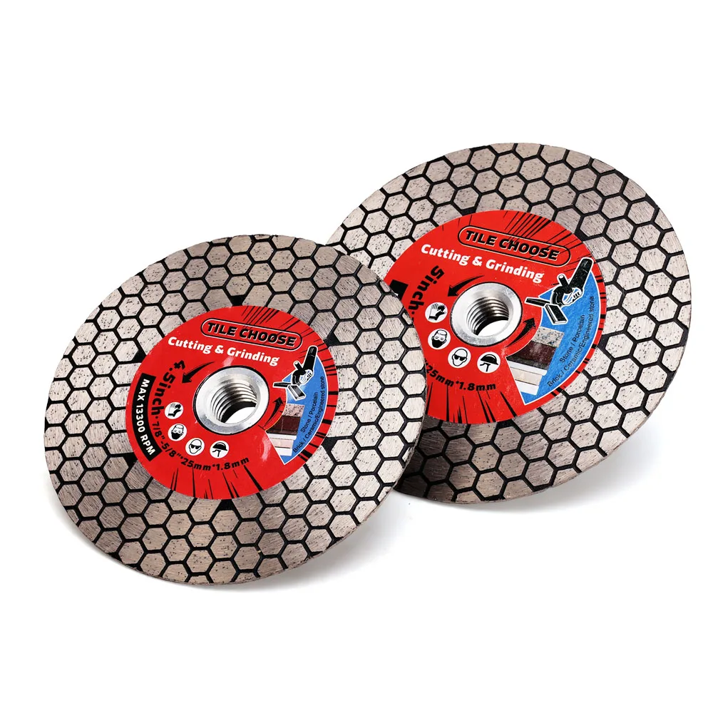 Casaverde D115mm/125mm disco de corte de diamante para azulejos, hoja de molienda de porcelana con brida extraíble para cortar piedra