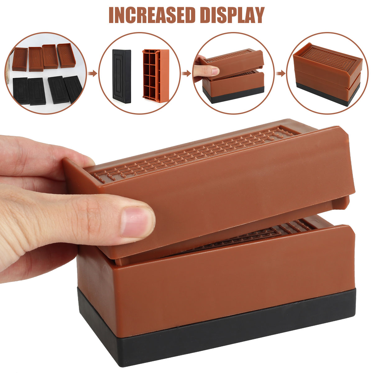 4PCS/Set Adjustable Desk Lifts Leg Extenders Bed Furniture Risers Anti-slip Shock Absorption for Bed Risers Table Couch Chair
